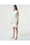 Crepe Dress with Lace Stripes - 3