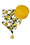 Lemon Patterned Runner Set of 6 Yellow Charger Plates (Excluding Wooden Charger Plates) - 2