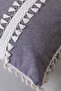 Single Special Design Brown Cotton Throw Pillow Pillow Case with Tassel and Pompom in the Middle 43x43 Cm - 3