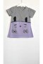 Lilac Kitten Patterned Bow Short Sleeve Girl's Summer Dress - 3