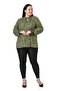 Plus Size Ruffled Drop Collar Sleeve Mouth Gipped Small Floral Green Blouse - 5