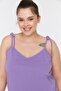 Lila Askılı Örme Fırfır Detaylı Şortlu Pijama Takımı TBBSS22PT0564 - 3