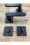 Sofuoğlu Barbaros Square Rosette Matte Black الحمام WC مقبض الباب 1 مجموعة - 6