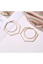 Gold Hexagon Double Design Earrings - 3