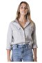 Women's Gray Relax Fit Linen Shirt - 5