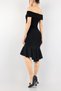 Black New Season Crep Ruffle Detail Midi Length Dress for Engagement 086/140620 - 2