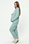 طقم بيجامة للحوامل من القطن الممشط بأزرار أمامية مقاس كبير - 5