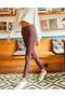 Women's Bitter Brown Ribbed High Waist Tights - 4