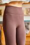 Women's Bitter Brown Ribbed High Waist Tights - 6