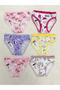 Cotton Girls' Front Printed Mixed Multi-Colored Patterned Lycra Elastane Daily Bato Panties 6 Pcs - 2