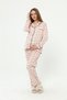 Front Buttoned Plus Size Combed Cotton Maternity Pajama Set - 3