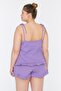 Lila Askılı Örme Fırfır Detaylı Şortlu Pijama Takımı TBBSS22PT0564 - 5