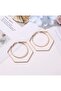 Gold Hexagon Double Design Earrings - 2