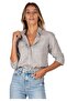 Women's Gray Relax Fit Linen Shirt