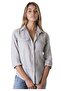 Women's Gray Relax Fit Linen Shirt - 6