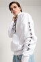 Men's White Dragon Printed White Oversize Sweatshirt - 5