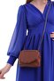 Women's Tan Embroidery Detailed Chain Shoulder Bag - 4