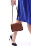 Women's Tan Embroidery Detailed Chain Shoulder Bag - 5