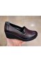 Women's Genuine Leather Orthopedic Padding Sole Claret Red Shoes with Elastic Sides