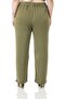 Linen Aerobin Khaki Trousers - Plus Size, Elastic Waist, Pocket and Slit Leg - 3