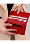 Red Genuine Leather Wallet with Flowers of Life - 3