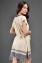 Blue Bordered 100% Cotton V-Neck Pareo/Beach Dress - 5