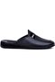 Men's Black Embroidered Groom Dowry Leather Home Slippers - 2