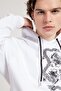 Men's White Dragon Printed White Oversize Sweatshirt - 4