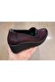 Women's Genuine Leather Orthopedic Padding Sole Claret Red Shoes with Elastic Sides - 6