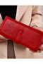 Red Genuine Leather Wallet with Flowers of Life - 2