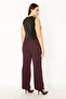 Women's Large Size Plum Classic Fabric Trousers 65n32154 - 4
