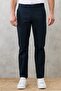 Men's Navy Blue Comfort Fit Relaxed Cut Flexible Chino Casual Trousers