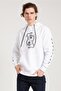 Men's White Dragon Printed White Oversize Sweatshirt - 7