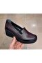 Women's Genuine Leather Orthopedic Padding Sole Claret Red Shoes with Elastic Sides - 3