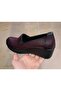 Women's Genuine Leather Orthopedic Padding Sole Claret Red Shoes with Elastic Sides - 7