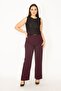Women's Large Size Plum Classic Fabric Trousers 65n32154 - 5