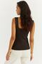 Woman's Brown Square Neck Knit Blouse YV80 - 5