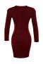 Claret Red Fitted Mini Stand Collar Ribbed Flexible Knitted Pencil Dress TWOAW21EL2244 - 9