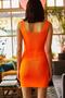 Women's Orange Square Collar Knitwear Dress ELB-19001677 - 5