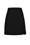 Black Slit Detailed Mini Regular Waist Stretchy Knitted Skirt TWOAW21ET0660 - 6