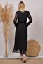 Women's Black Double Breasted Collar Baby Shower Chiffon Maternity Dress Hml003 - 5