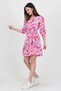 Women's Pink V Neck Lacing Detail Floral Mini Dress Nb10029 - 3