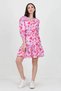 Women's Pink V Neck Lacing Detail Floral Mini Dress Nb10029 - 4