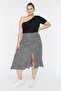 Siyah Yırtmaçlı Dokuma Viskon Etek TBBSS22AZ0001 - 3