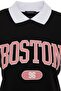 Black 100% Cotton City Printed Relaxed Fit Basic Polo Collar Knit T-Shirt TWOSS21TS3424 - 7