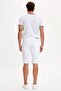 Men's White Five Pocket Regular Fit Bermuda Shorts N2251AZ20SM - 2