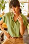 Women's Green Bat Viscose Shirt GML-19000617 - 3