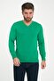 Dark Green Men's Cotton V-Neck Sweater Sweater