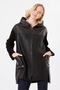Leather - Knitted Detailed Hooded Genuine Leather Coat
