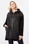 Leather - Knitted Detailed Hooded Genuine Leather Coat - 4